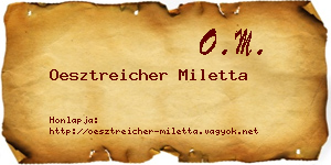 Oesztreicher Miletta névjegykártya